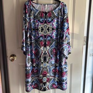 NY Collection Petite Plus 1X Paisley Dress.